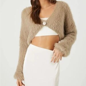 Forever 21 Fuzzy Knit Cardigan Sweater (missing button)